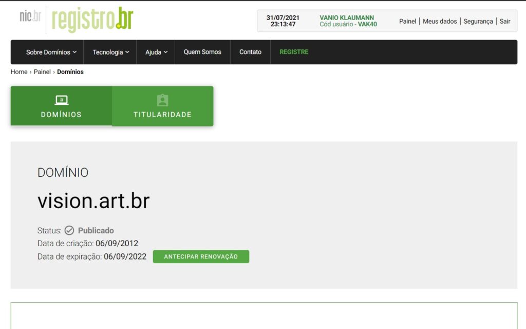 Editando Configurações DNS 3 ti pro br registro dns 1