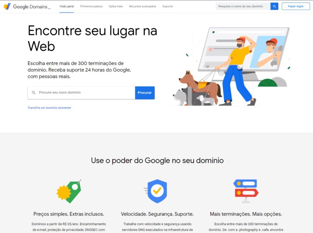 Registro de Domínio 4 google dominios